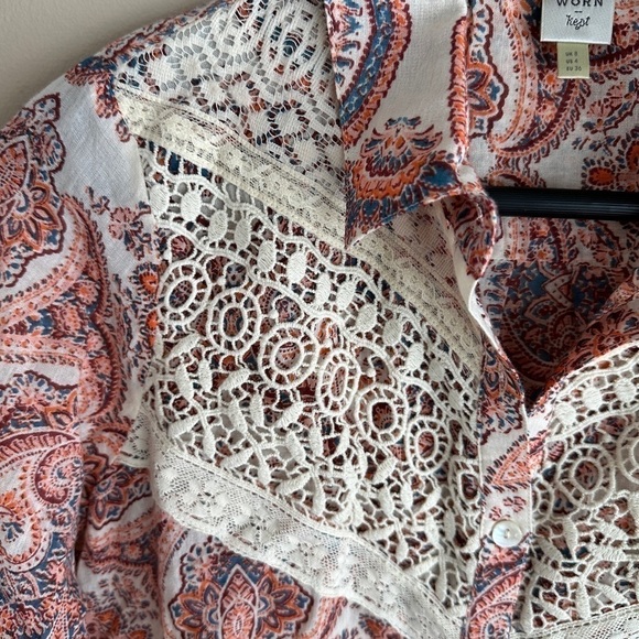 Anthropologie Paisley Lace Button Down Blouse - Picture 3 of 4